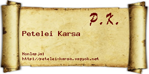 Petelei Karsa névjegykártya